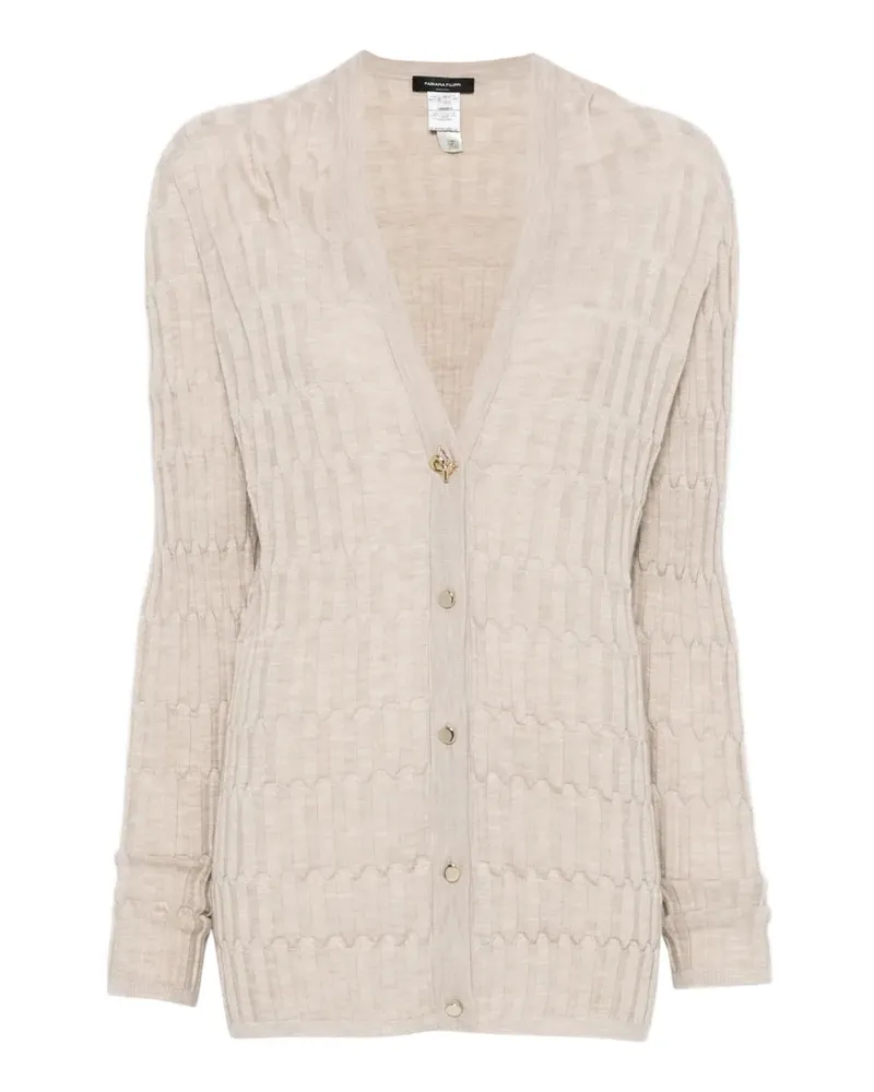 Fabiana Filippi Gerippter Cardigan mit V-Ausschnitt - Nude Nude
