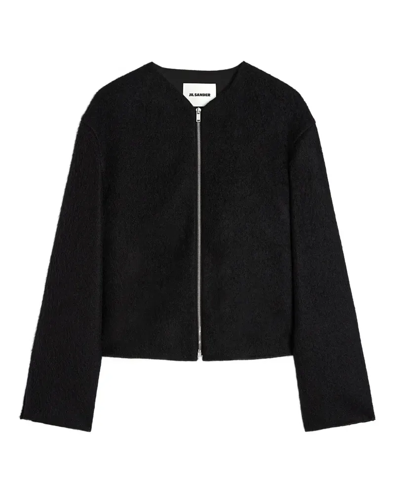 Jil Sander Strukturierte Jacke mit Reißverschluss - Schwarz Schwarz
