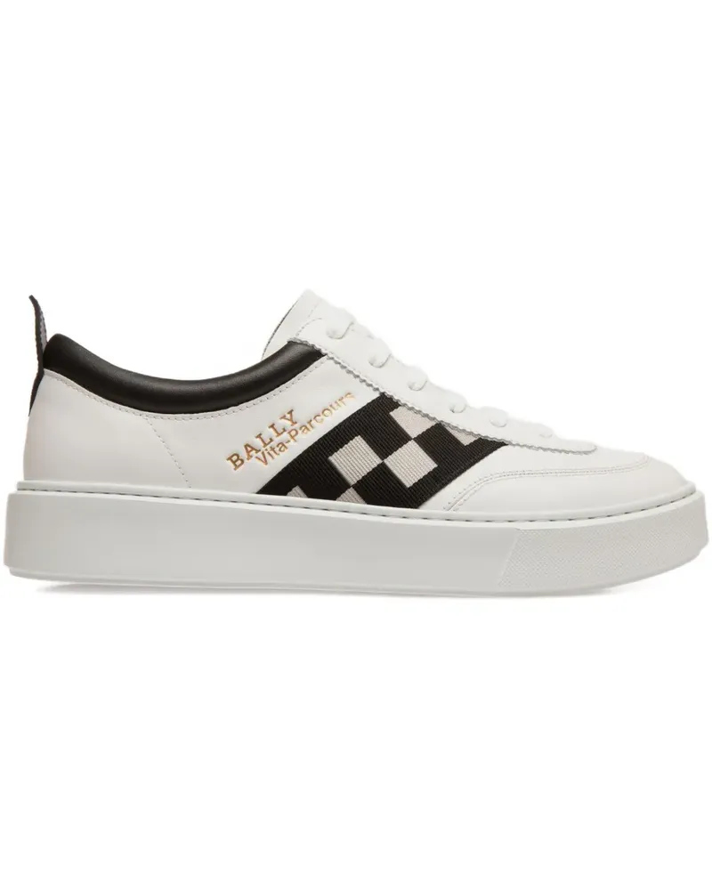 Bally Sneakers mit kariertem Band - Weiß Weiß