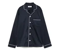 Pyjama-Oberteil aus Satin - Blau