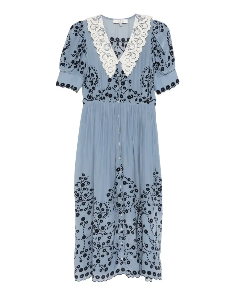 Sea Frances Midikleid mit Blumen-Print - Blau Blau