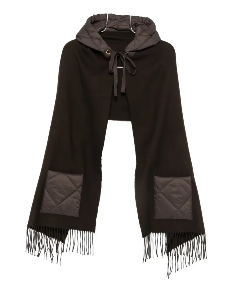 Maje fringed hooded poncho - Braun Braun