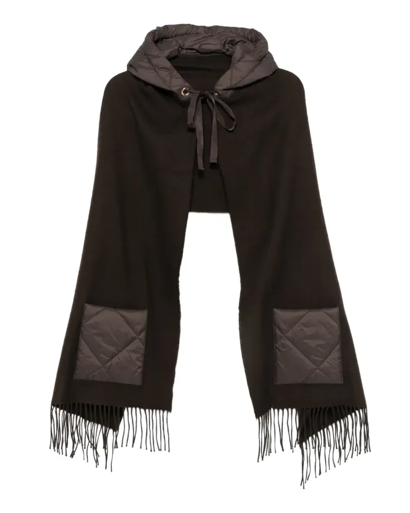 Maje Poncho mit Fransen - Braun Braun