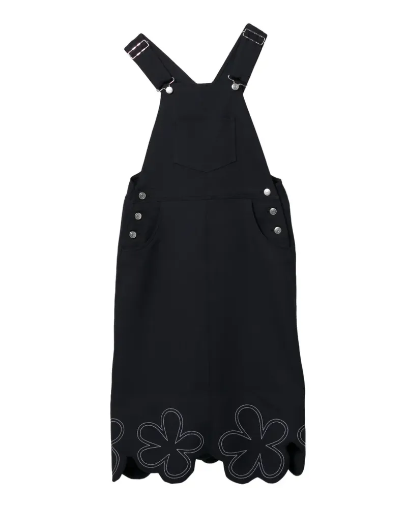 Comme des Garçons Midikleid mit Blumenstickerei - Blau Blau