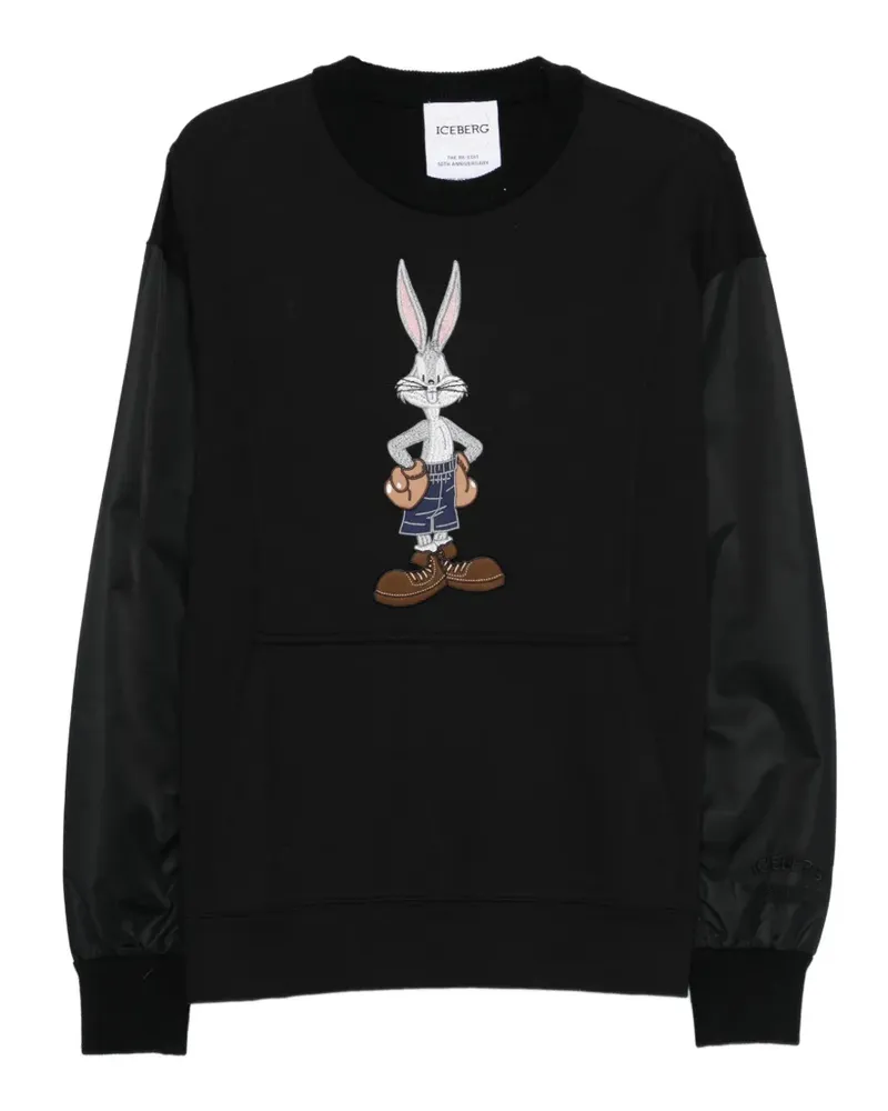 Iceberg Sweatshirt mit Cartoon-Stickerei - Schwarz Schwarz