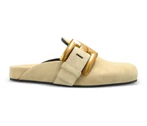 Flache Mules mit Schnalle - Nude