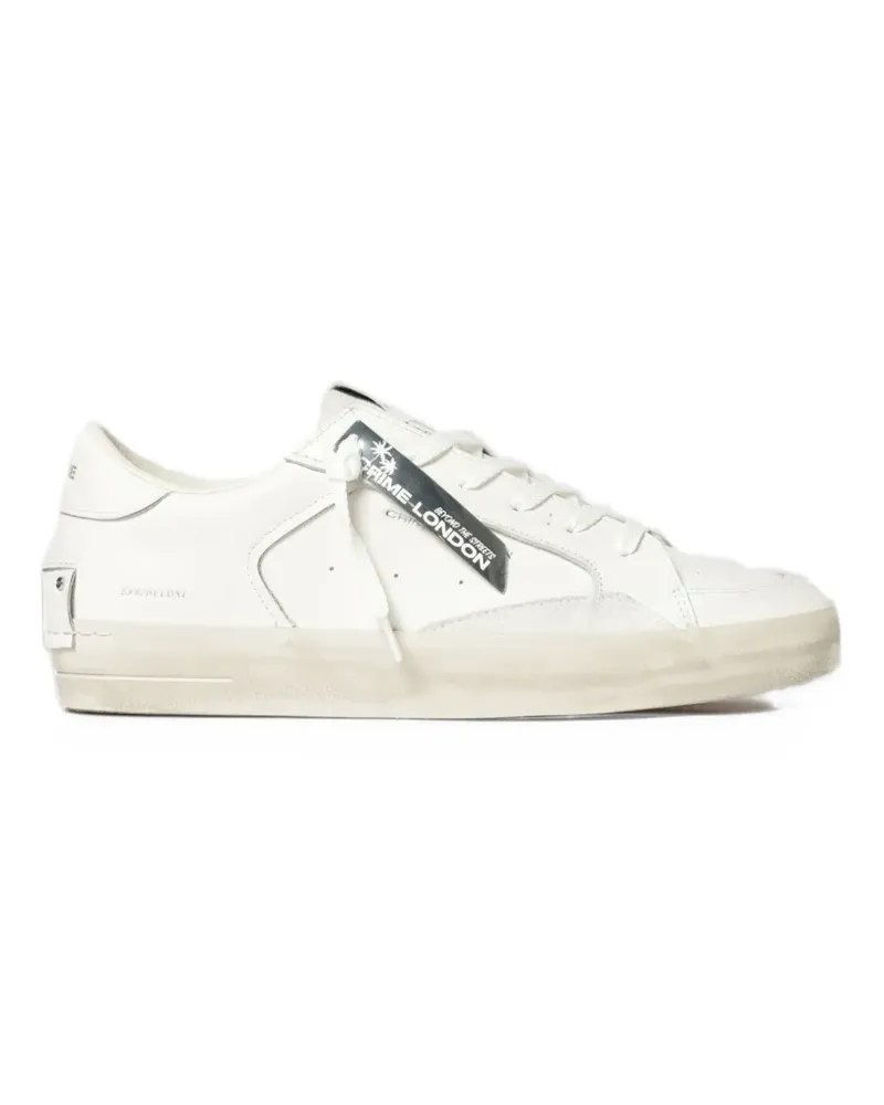 Crime logo-tag distressed sneakers - Weiß Weiß