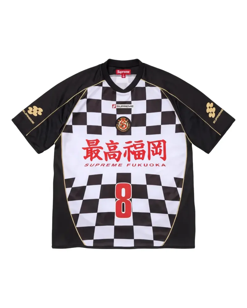 Supreme Being checkerboard soccer jersey - Schwarz Schwarz