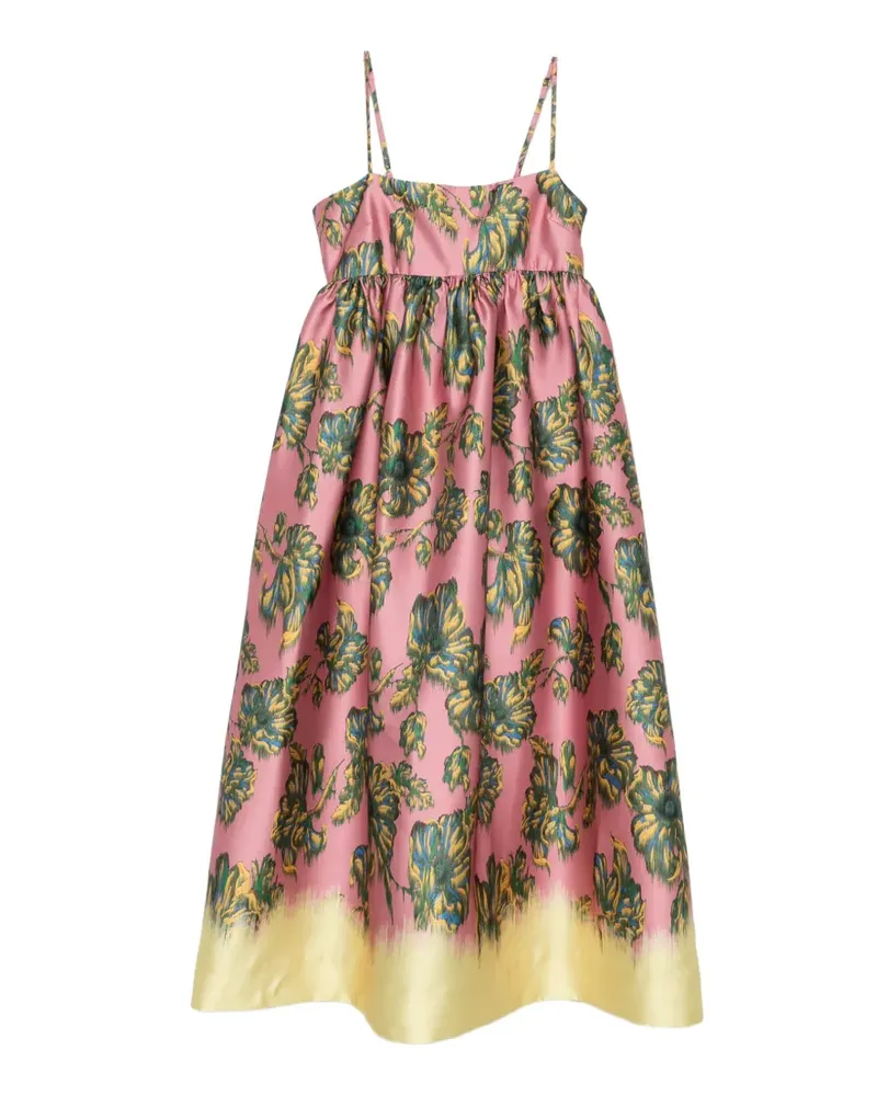 ALEMAIS Faye Midikleid mit Blumenprint - Rosa Rosa