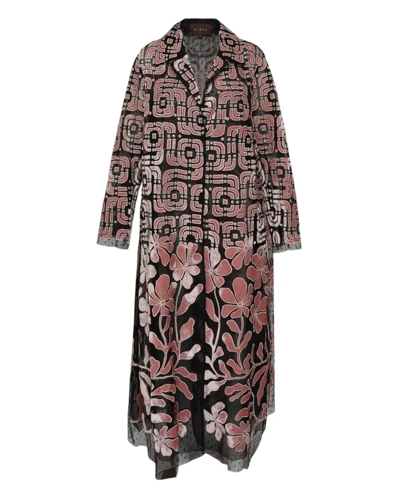 Biyan tulle velvet coat - Schwarz Schwarz