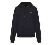 Hoodie mit Logo-Stickerei - Schwarz