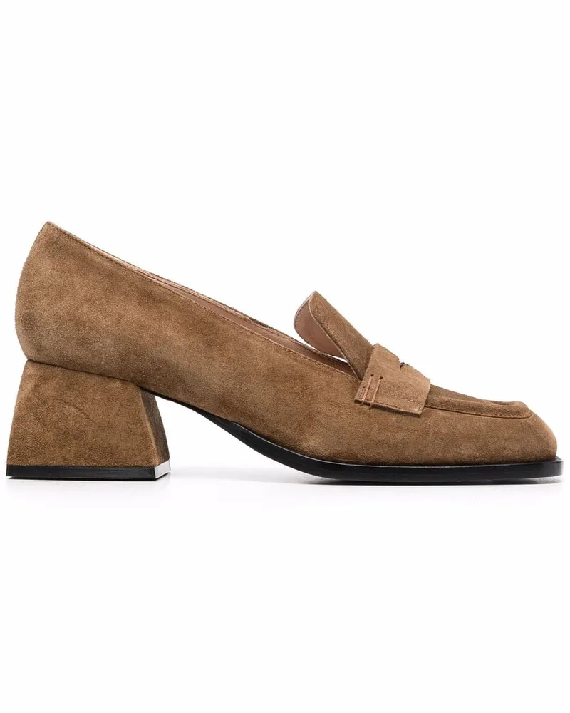 NODALETO Hazel Pumps mit eckiger Kappe Braun