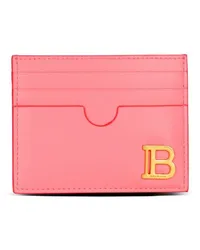 Balmain B-Buzz Kartenetui aus Leder Rosa