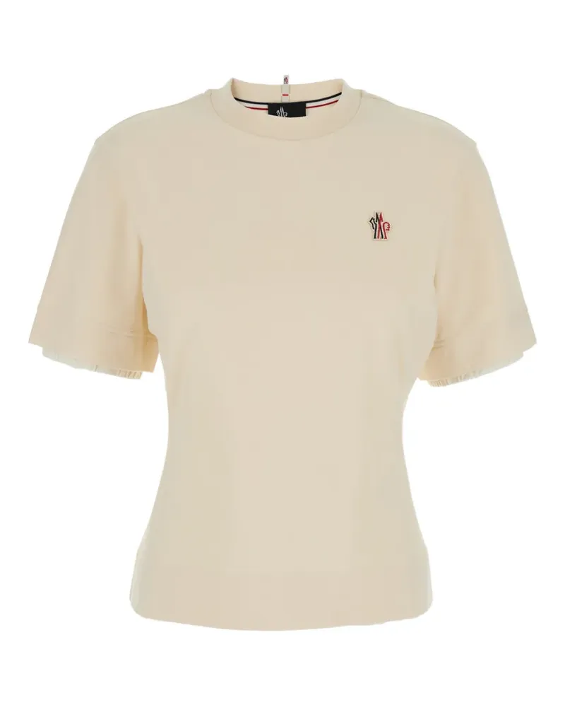 Moncler T-Shirt mit Logo-Applikation - Weiß Weiß