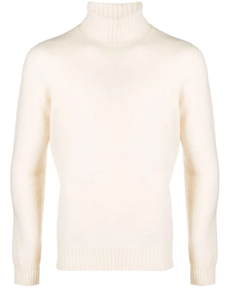 Drumohr  Gerippter Rollkragenpullover - Weiß Weiß