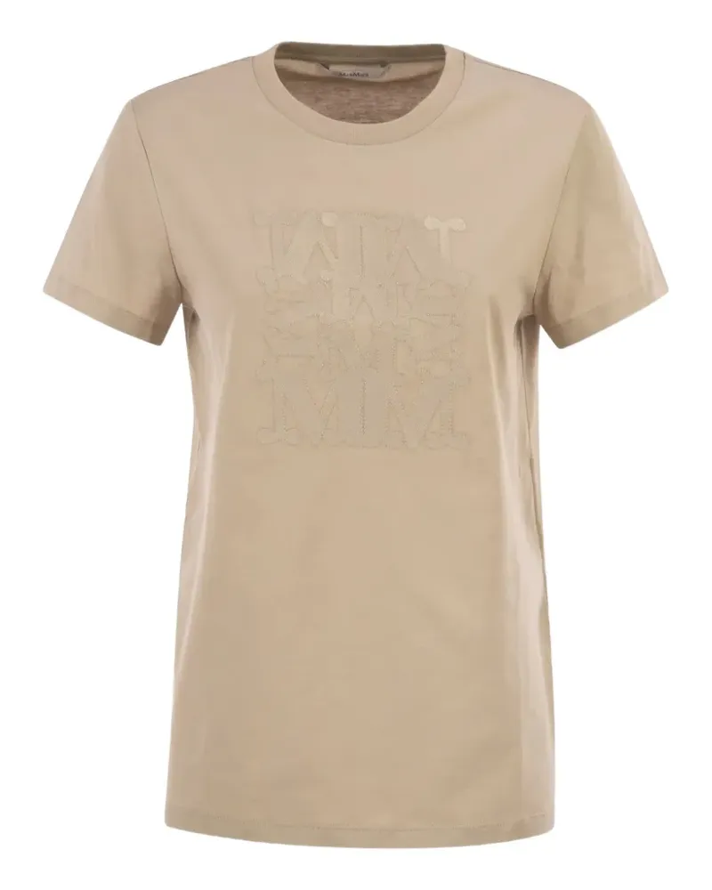 Max Mara logo-embroidered T-shirt - Nude Nude