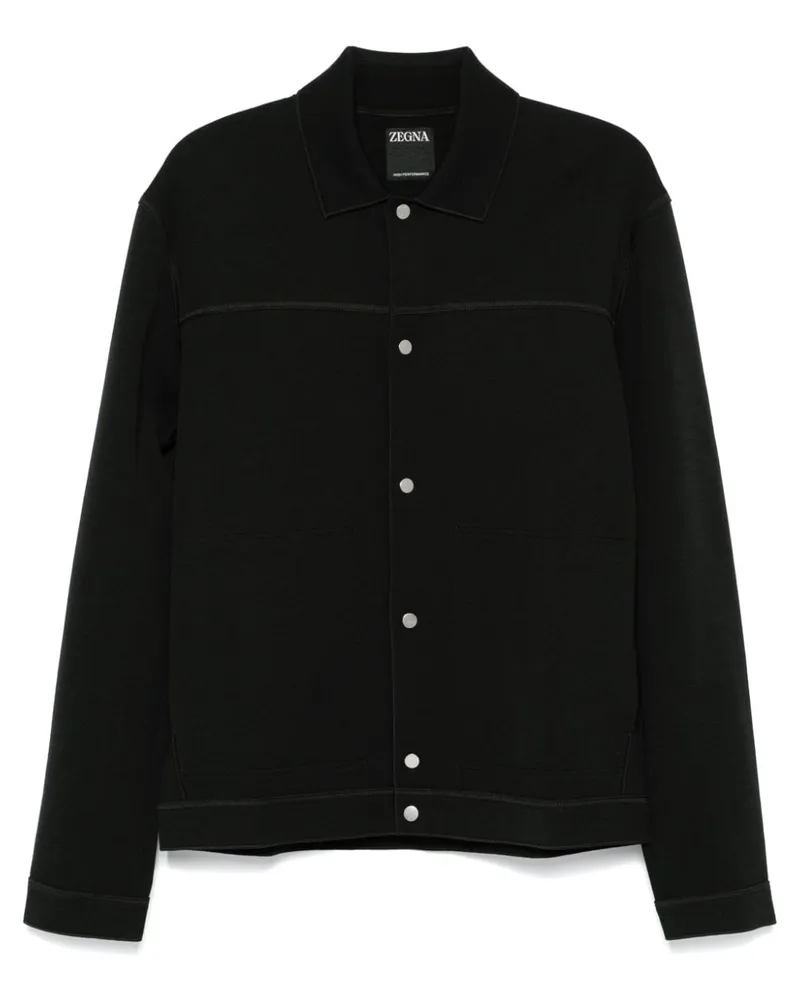 Ermenegildo Zegna Hemdjacke aus Jersey - Schwarz Schwarz