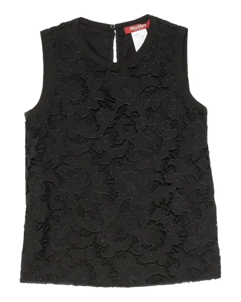 Max Mara Street floral-lace sleeveless blouse - Schwarz Schwarz