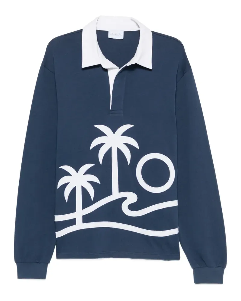 Blue Sky Inn Poloshirt mit Palmenstickerei - Blau Blau
