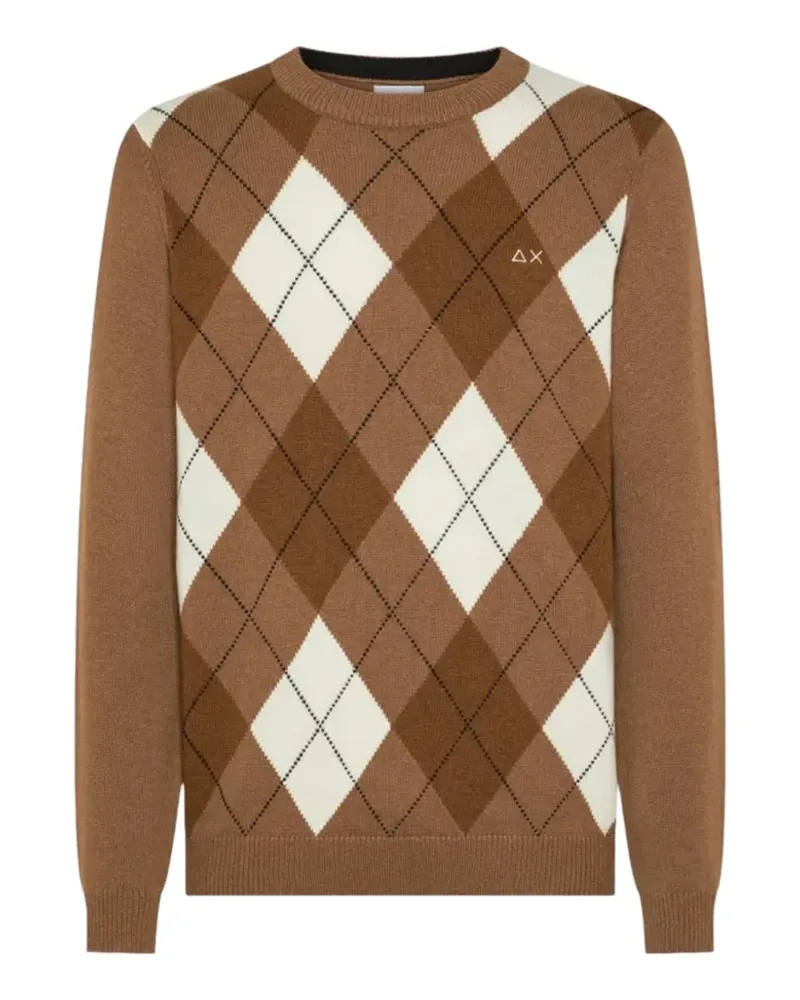 Sun68 Pullover mit Argyle-Muster - Braun Braun