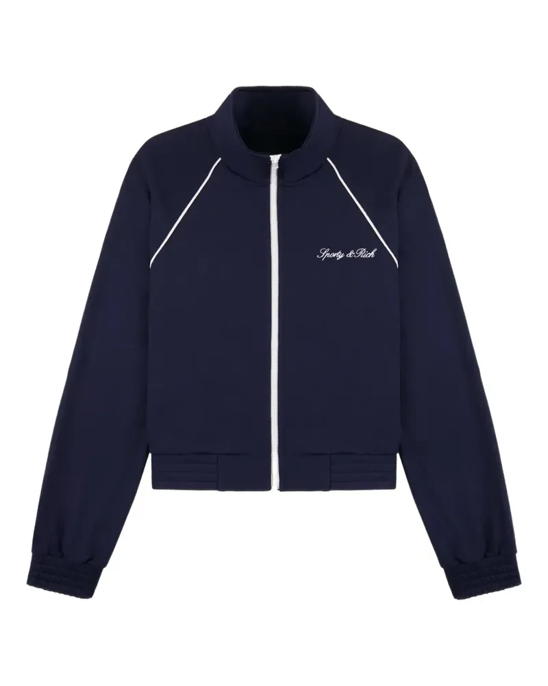 SPORTY & RICH Sportjacke mit Logo-Stickerei - Blau Blau