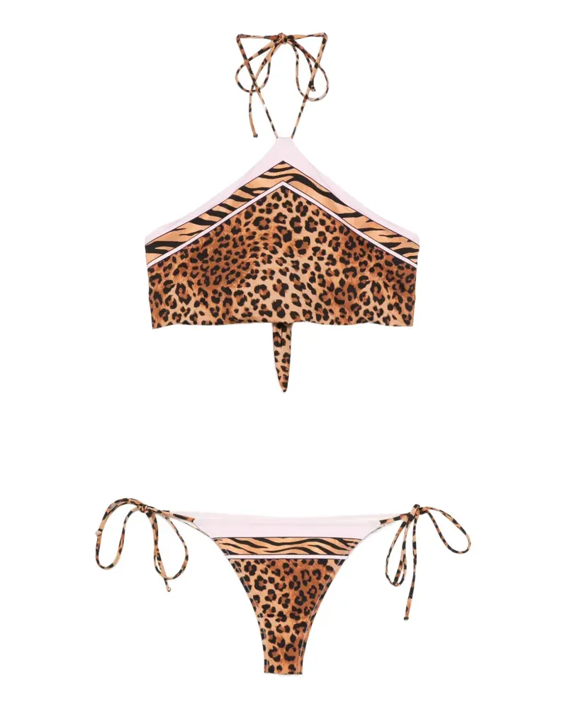 MC2 Saint Barth Bikini mit Animal-Print - Nude Nude