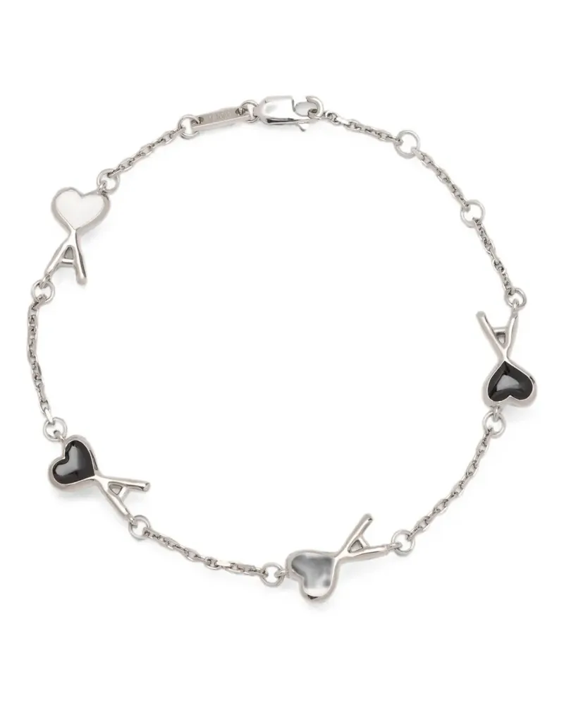 AMI Paris brass bracelet with hammered Ami de Coeur - Silber Silber