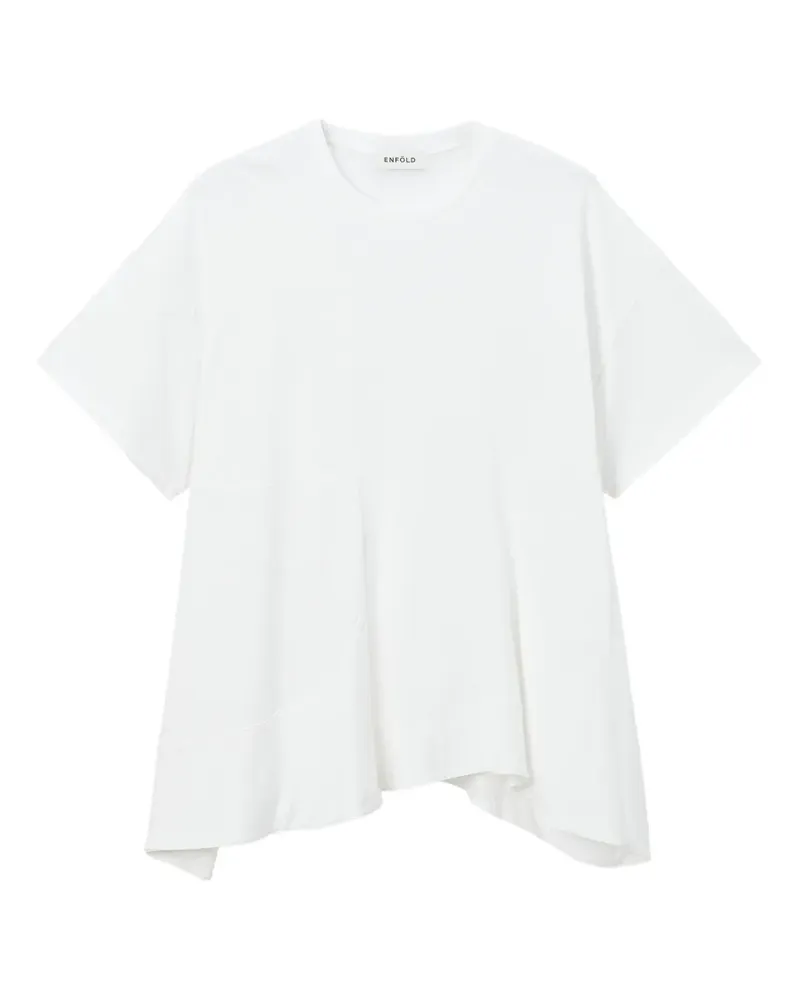 ENFÖLD T-Shirt mit asymmetrischem Einsatz - Weiß Weiß