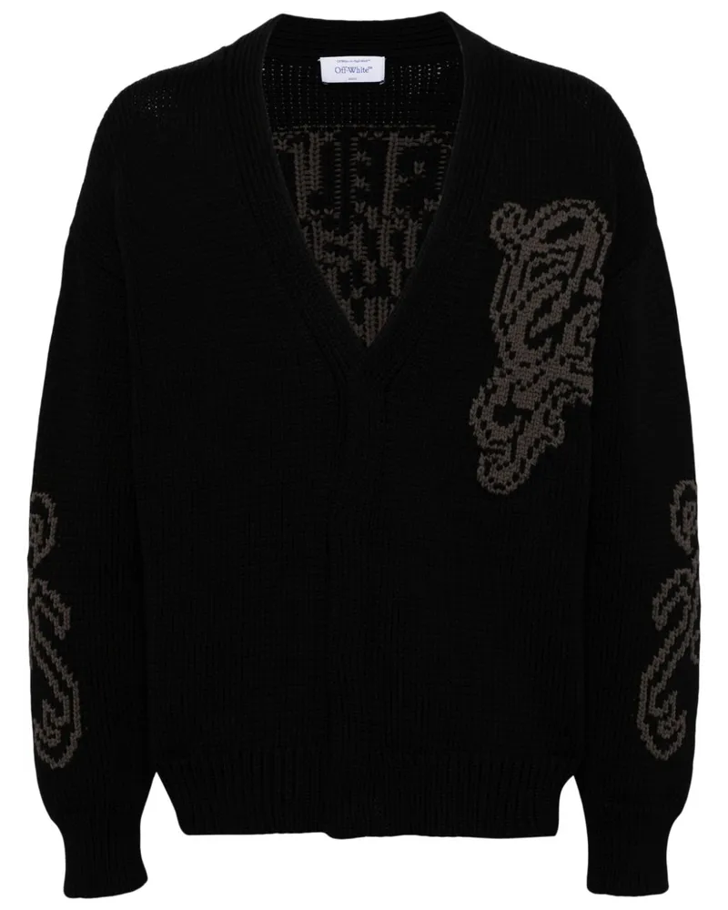 OFF-WHITE NatLover Pullover mit Logo-Intarsie - Schwarz Schwarz