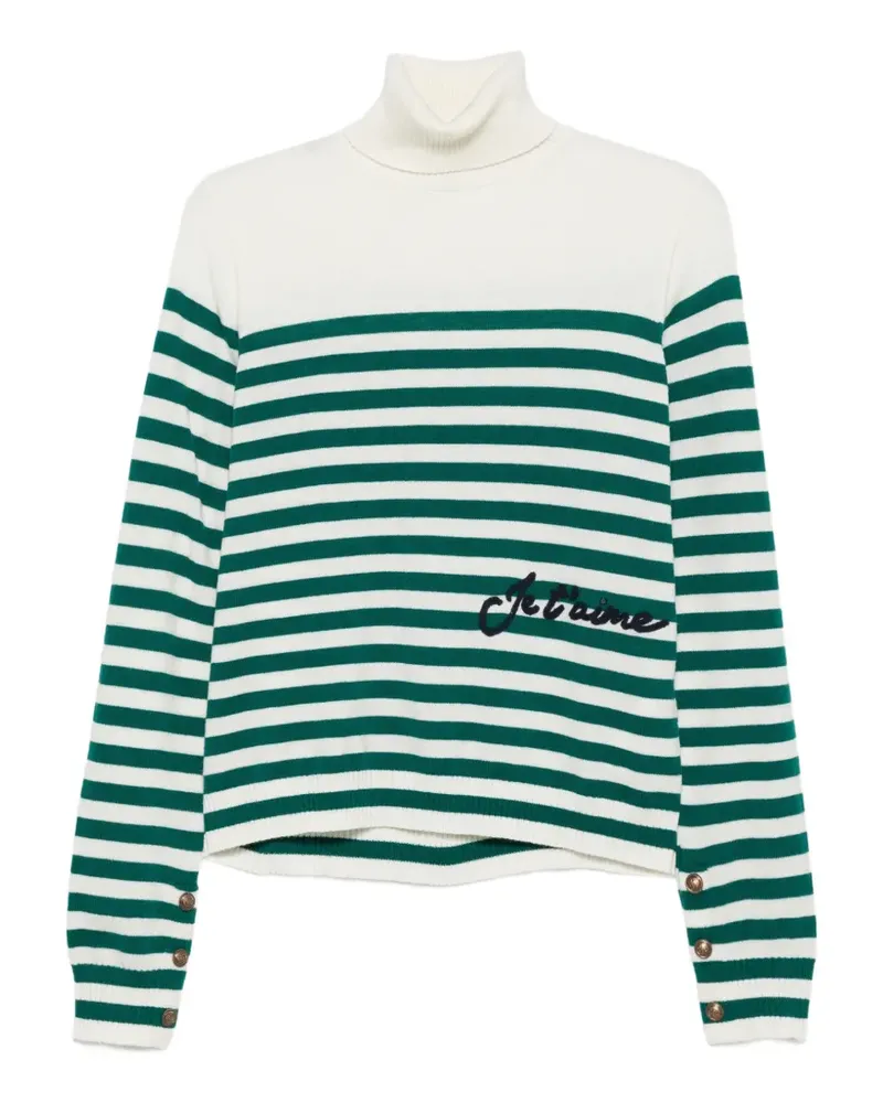 Liu Jo Gestreifter Rollkragenpullover - Weiß Weiß