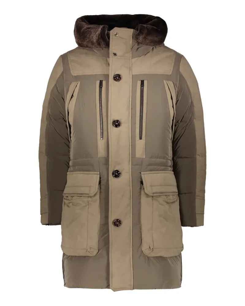 MOORER fur-trim hooded parka - Nude Nude