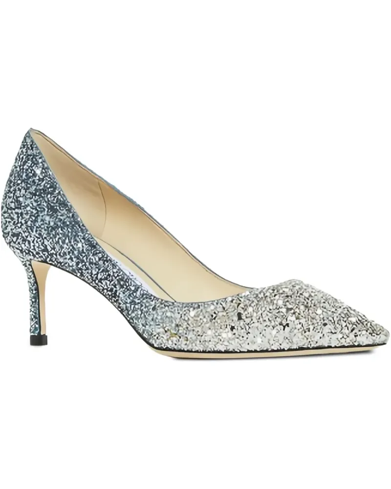 Jimmy Choo Romy Pumps im Glitter-Look 60mm - Silber Silber
