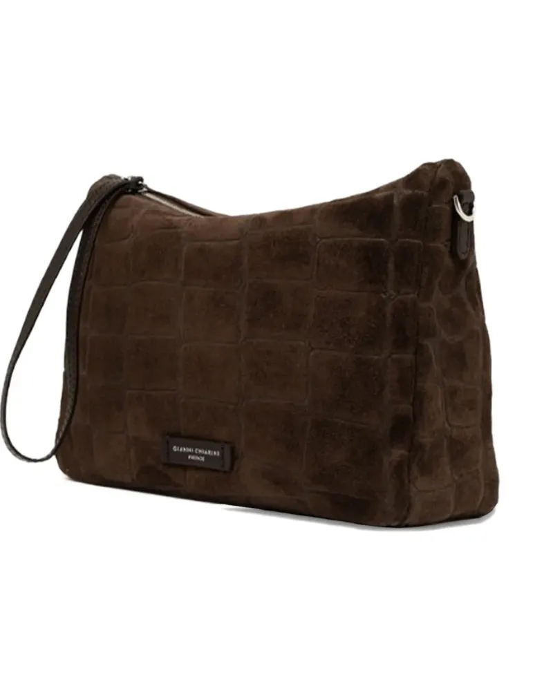 Gianni Chiarini cocco embossed clutch bag - Braun Braun