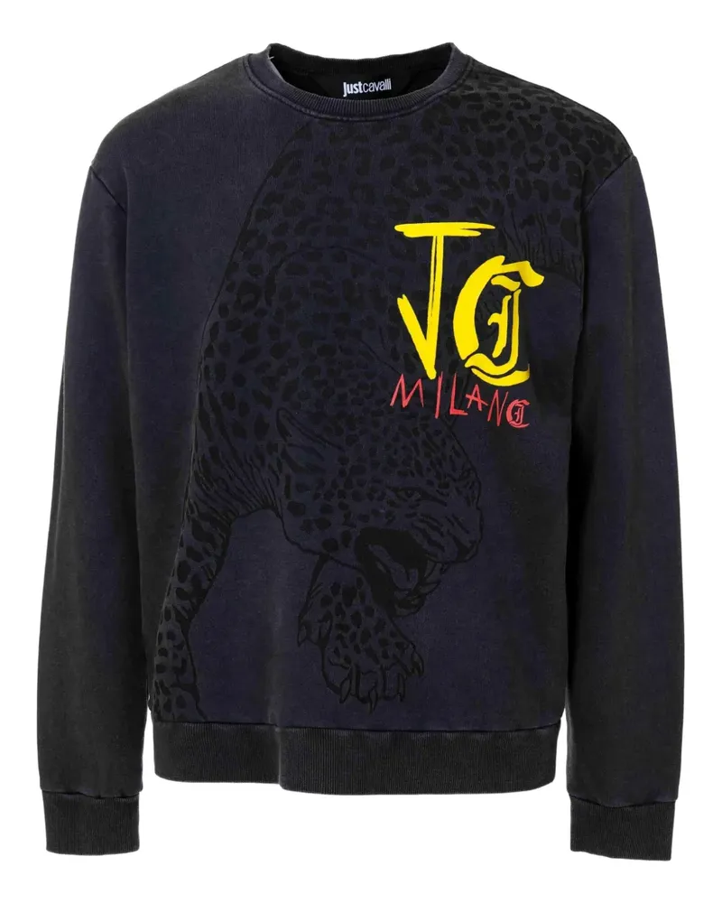 Just Cavalli Sweatshirt mit Leoparden-Print - Schwarz Schwarz
