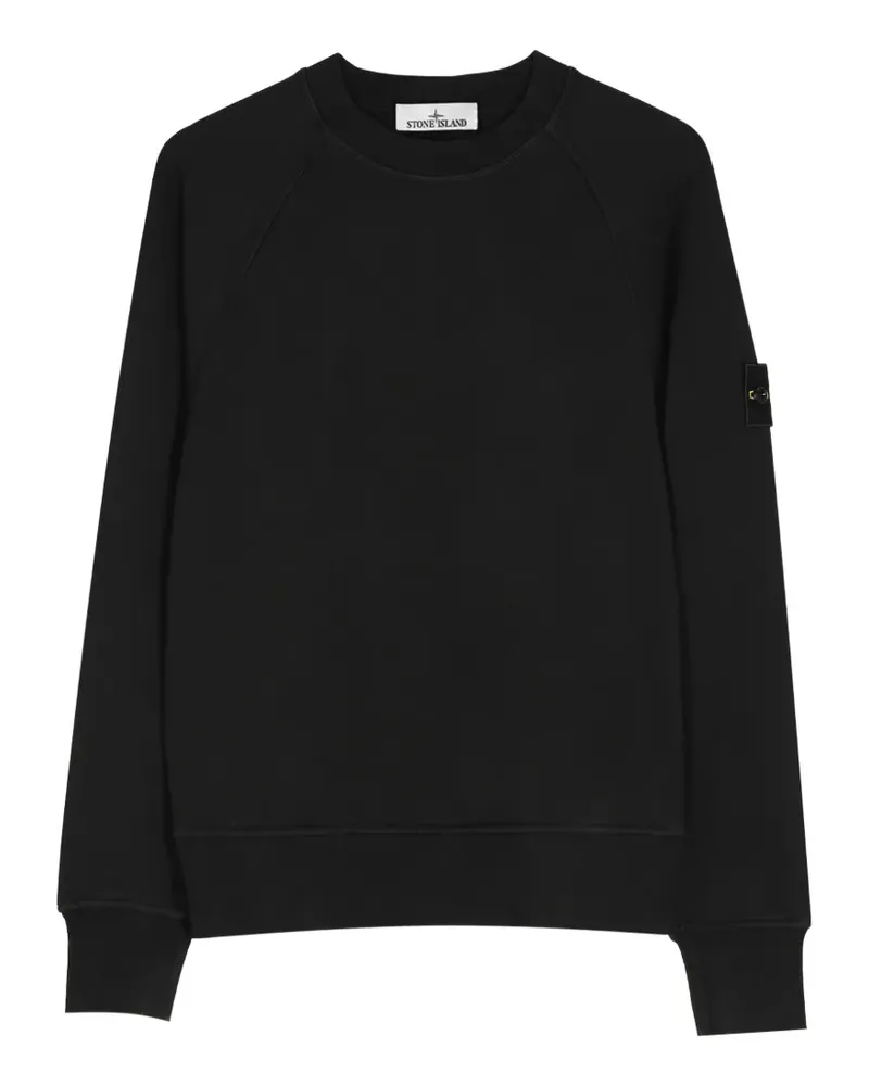 Stone Island logo-patch raglan-sleeve sweatshirt - Schwarz Schwarz