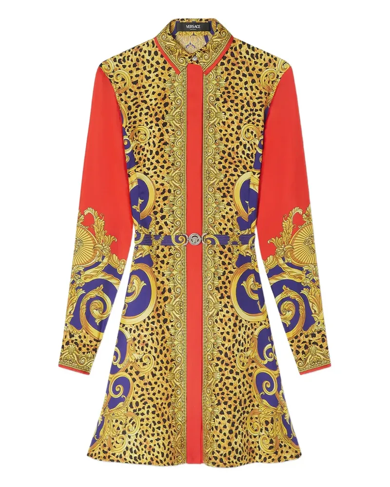 Versace Hemdkleid mit Print - Gelb Gelb
