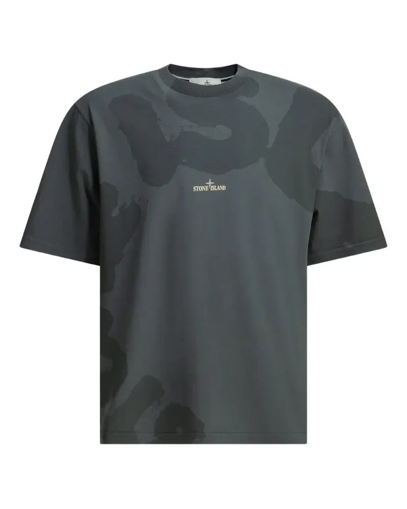 Stone Island T-Shirt mit Logo-Print - Grau Grau