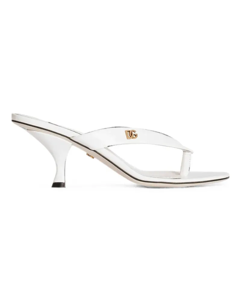 Dolce & Gabbana patent leather thong sandals - Weiß Weiß