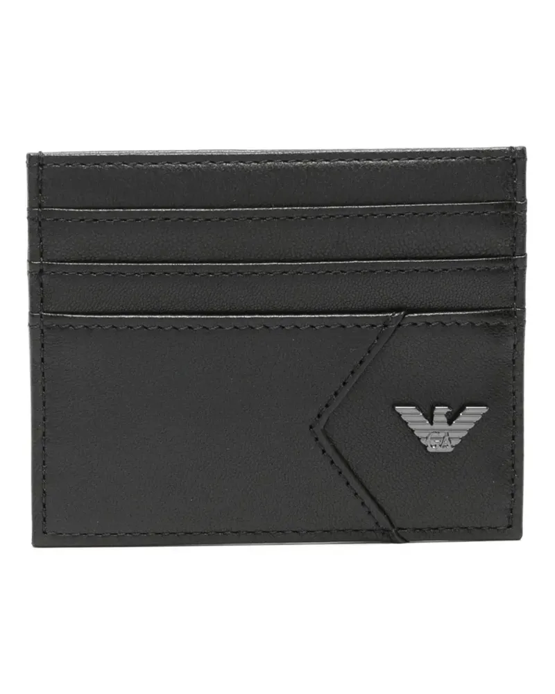 Emporio Armani Kartenetui mit Adler-Schild - Schwarz Schwarz
