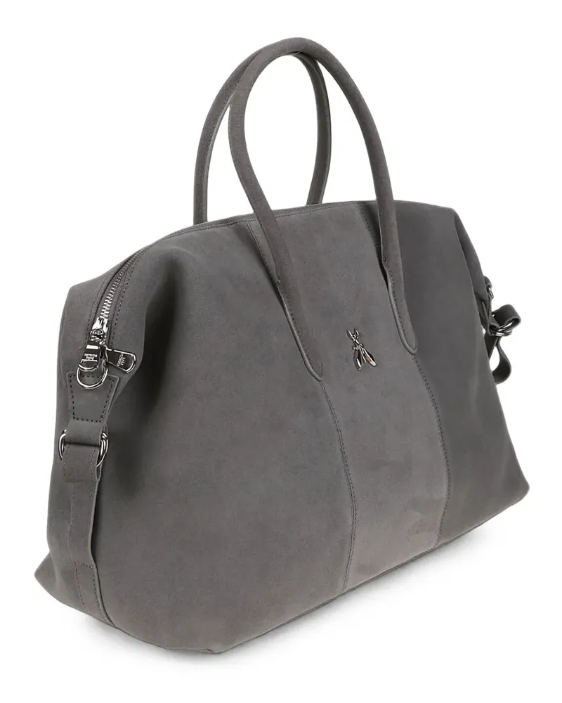 Patrizia Pepe suede-finish logo-plaque tote bag - Grau Grau