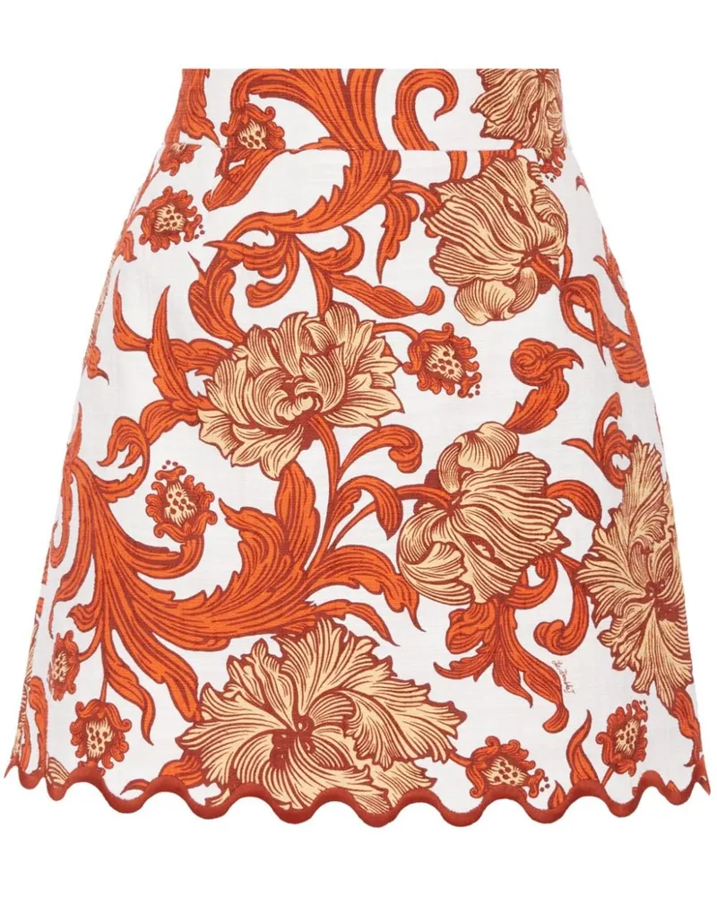 La DoubleJ Baia Minirock mit Blumen-Print - Orange Orange