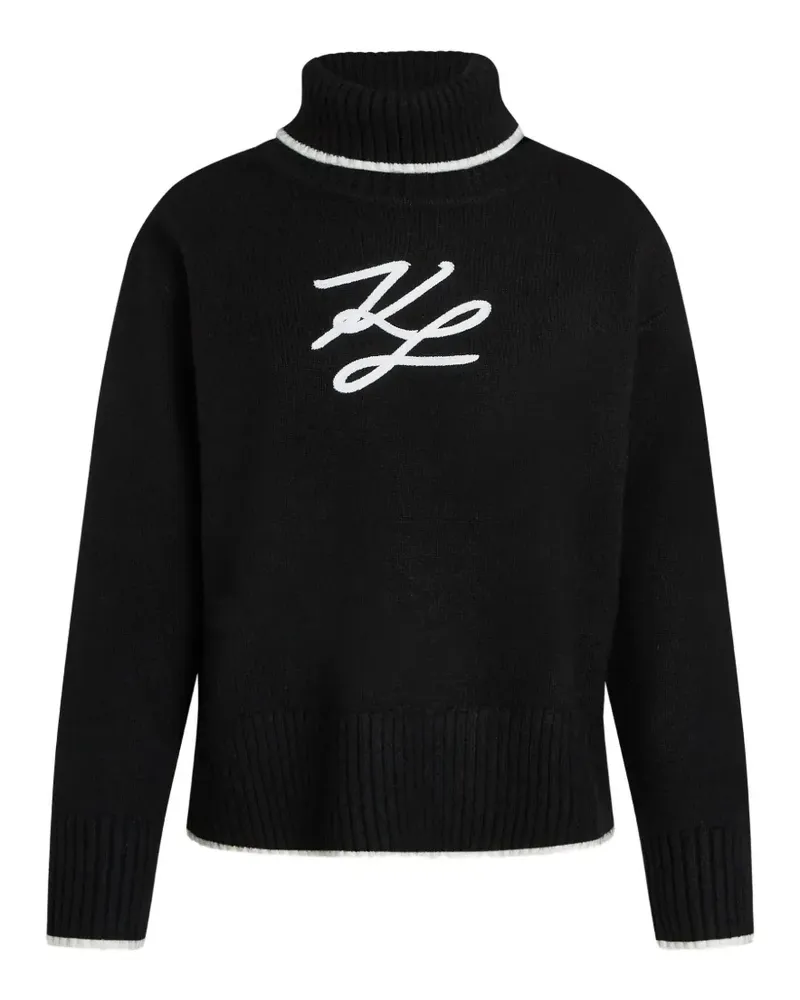 Karl Lagerfeld Soutache Rollkragenpullover - Schwarz Schwarz