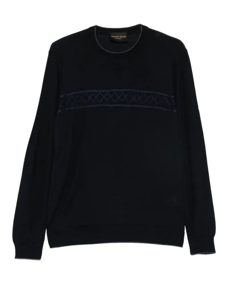 Alberto Gozzi embroidered wool sweater - Blau Blau