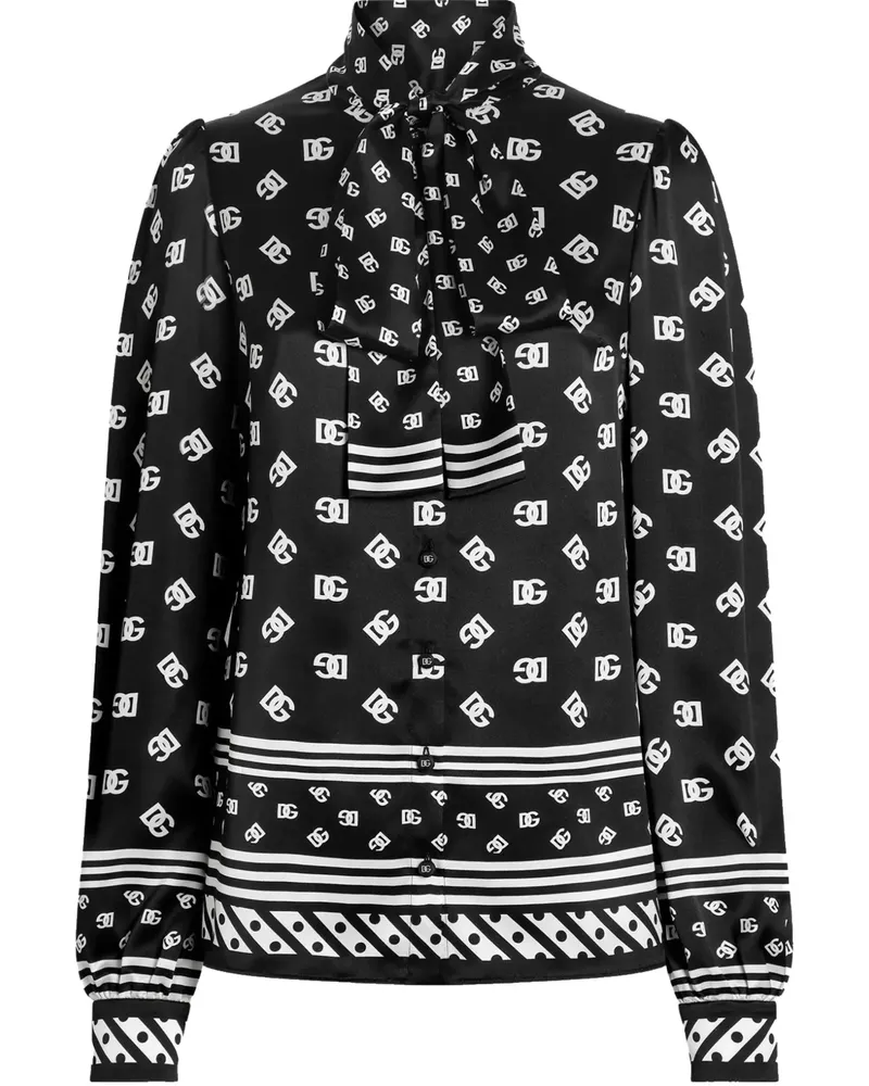 Dolce & Gabbana Hemd mit DG-Print - Schwarz Schwarz