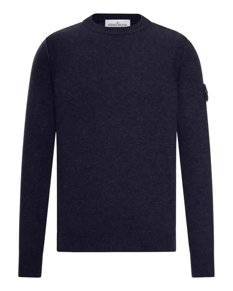 Stone Island logo-patch crew-neck sweater - Blau Blau