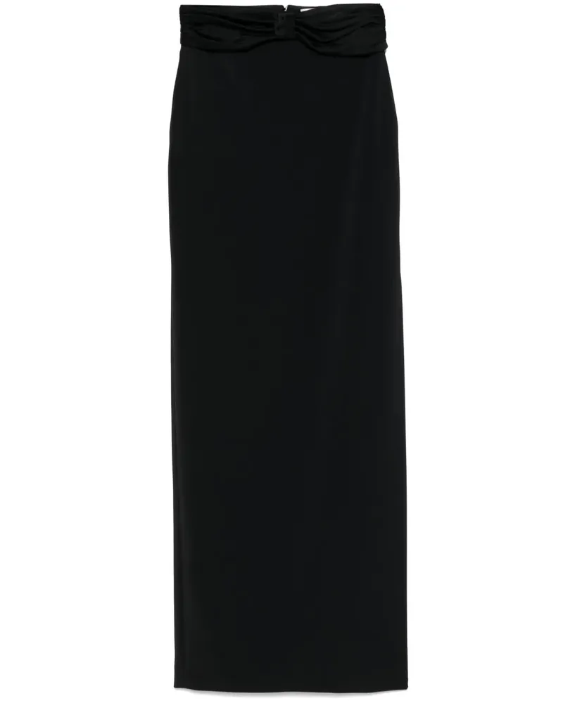 Elisabetta Franchi Krepp-Maxirock mit Satinschleife - Schwarz Schwarz