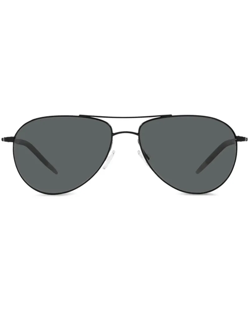 Oliver Peoples Benedict Sonnenbrille mit rundem Gestell - Schwarz Schwarz
