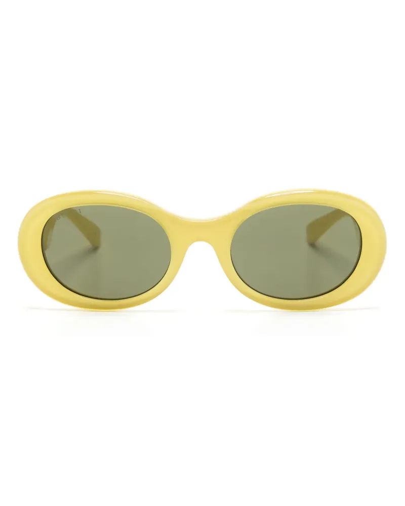Gucci Sonnenbrille mit ovalem Gestell - Gelb Gelb