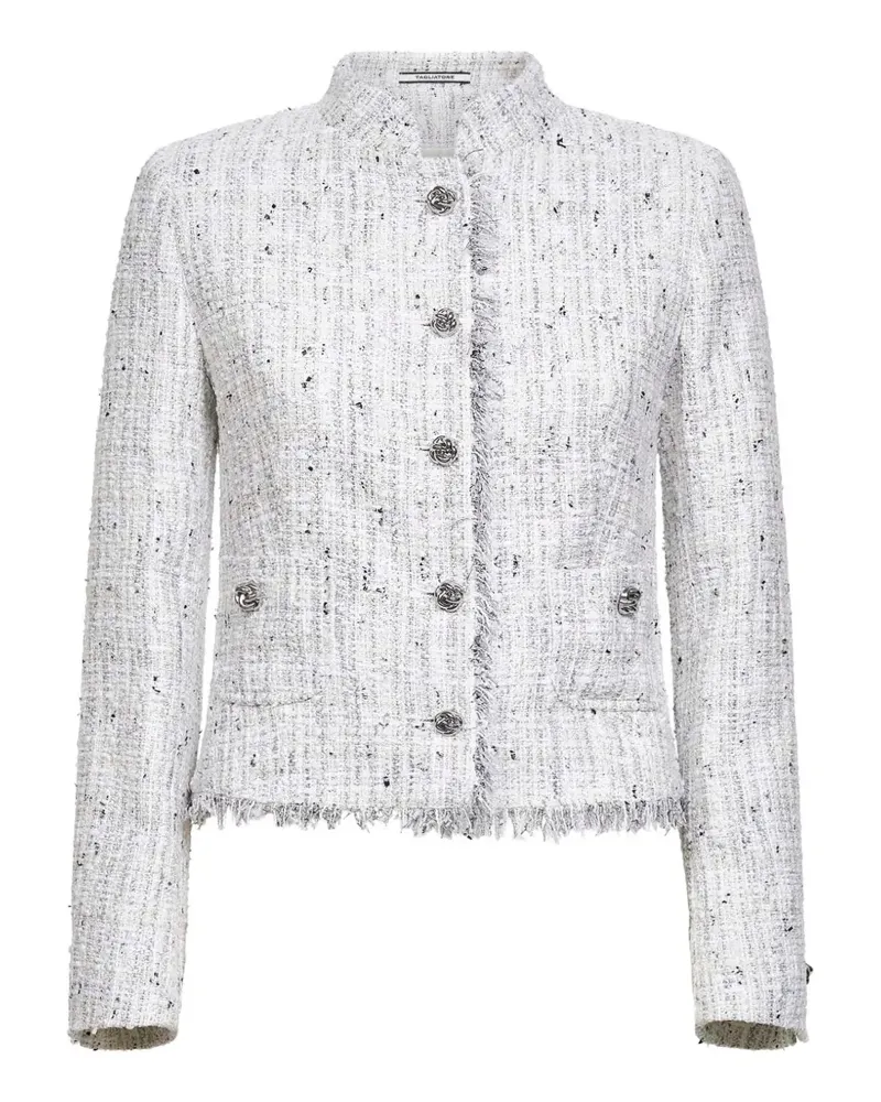 Tagliatore fringed guru-collar jacket - Weiß Weiß