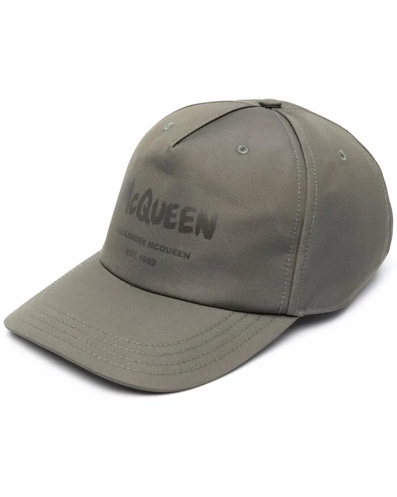 Alexander McQueen Baseballkappe mit Logo-Print - Grün Grün